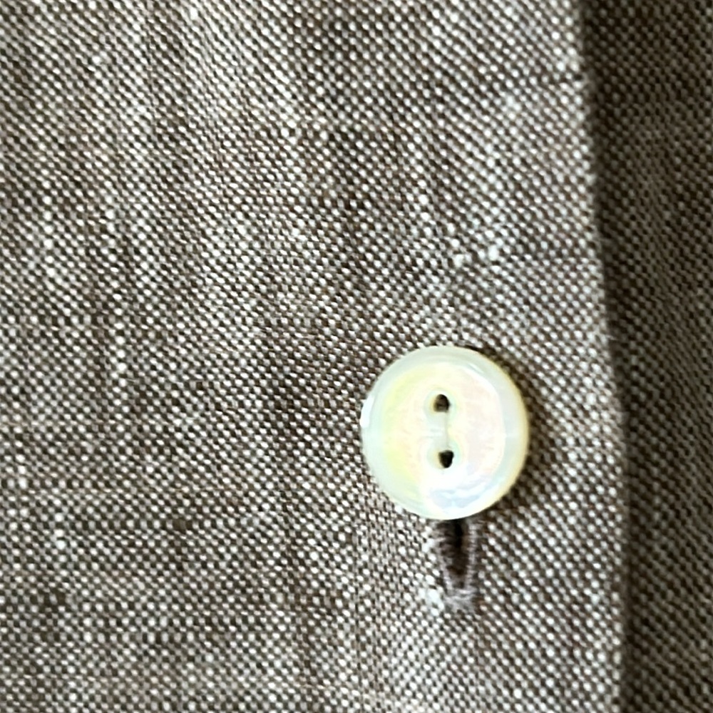 J Jill Love Linen Essential Shirt w Abalone Buttons w MEASUREMENTS! Sz Medium - Picture 4 of 14